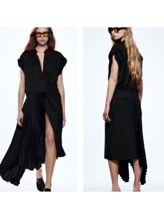 Zara Dresses & Skirts - NWT Zara Limited Edition Mixed Asymmetrical Shirtdress, Size M